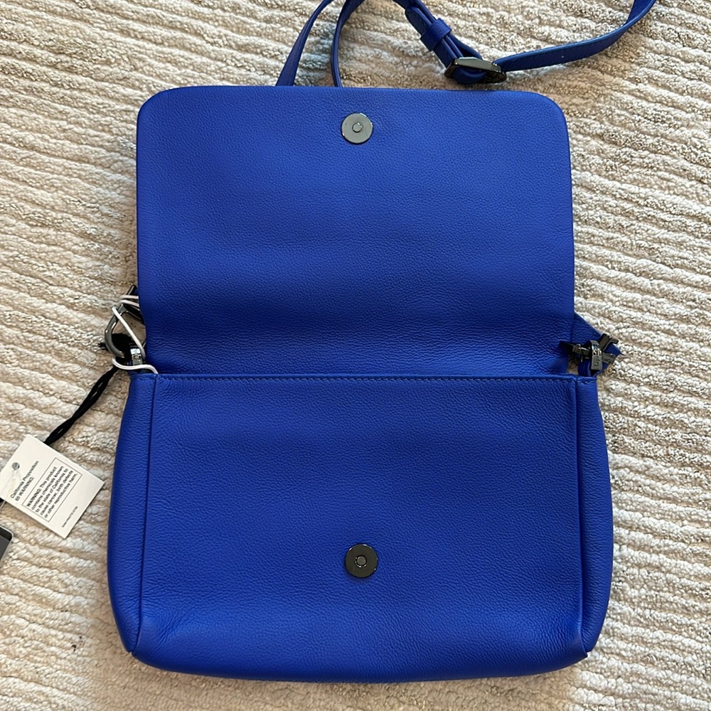 Lipault leather crossbody bag purse blue clutch - Picture 4 of 8